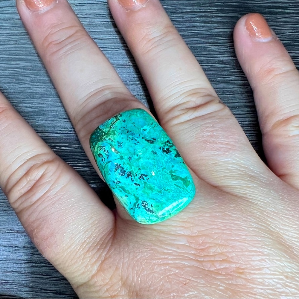 Chrysocolla Stone Statement Ring